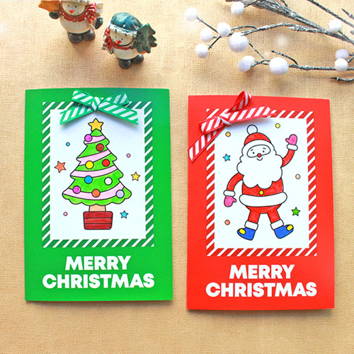 산타와 트리 색칠카드 크리스마스 겨울만들기재료