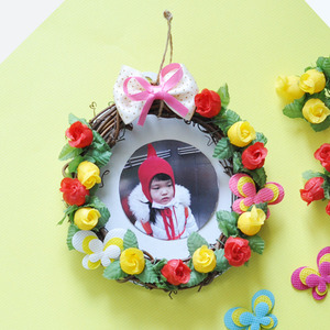 장미꽃 넝쿨 리스 벽걸이 장식 봄만들기재료
