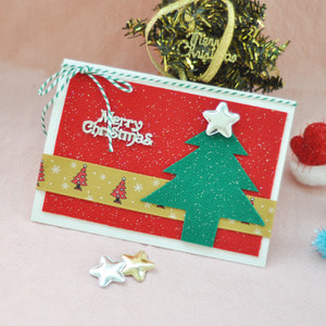 반짝이 트리 크리스마스 카드(10인용) 겨울만들기재료