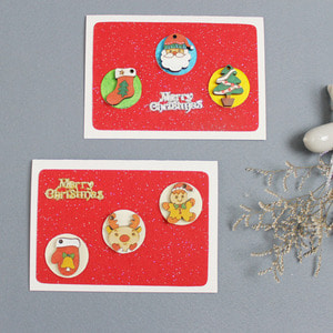 성탄친구들 반짝이 카드(10인) 겨울만들기재료