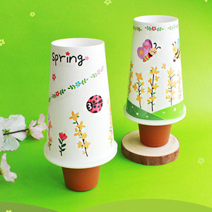 봄풍경 종이컵 스탠드(5인) 봄만들기재료