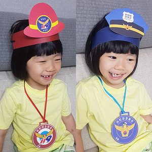 경찰 소방 모자머리띠와 목걸이(5인) 만들기재료
